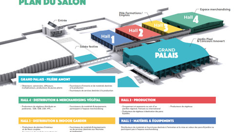 Le Salon du végétal 2019 sera réorganisé dans 4 halls contigus. F.Arnould